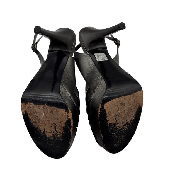 Stuart Weitzman Platform Slingback Peep-toe High Heels in Gunmetal Gray Size 8.5 - Picture 5 of 8